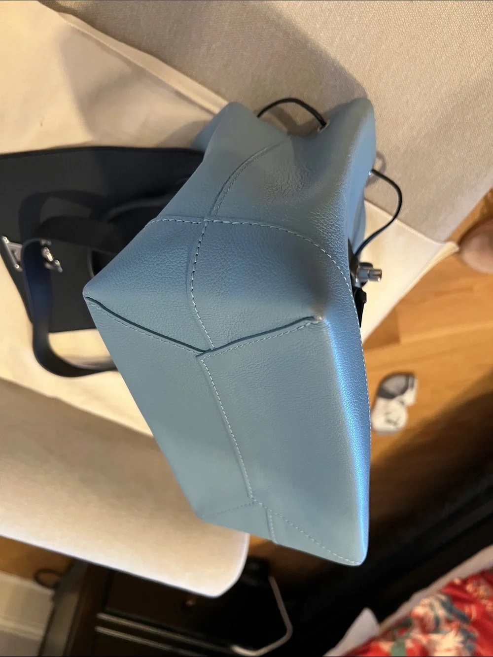 Louis Vuitton Black and Blue Leather Top-Handle Backpack